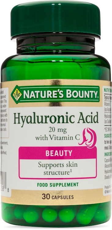 Photos - Vitamins & Minerals Natures Bounty Nature's Bounty Hyaluronic Acid 20mg with Vitamin C 30 Capsules 