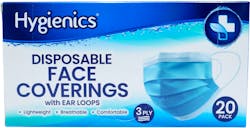 Hygienics Disposable Face Mask 3-Ply Box of 20 Masks