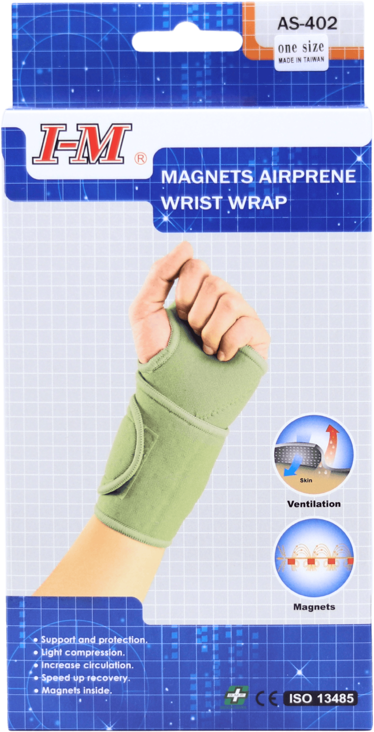 I-M Airprene Universal Wrist Wrap AS-402 One Size