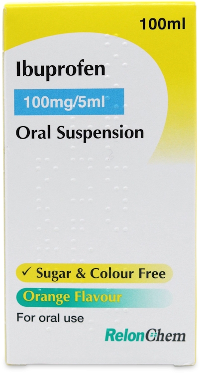 Ibuprofen 100mg/5ml Oral Suspension Sugar-Free Orange Flavour