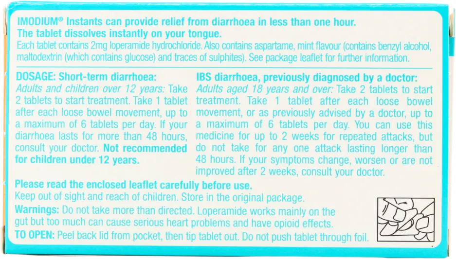 Imodium Instants 6 Tablets 2mg - 2