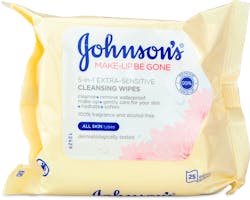 Johnson's Face Care Makeup Be Gone Extra Sensitive 25 Wipes