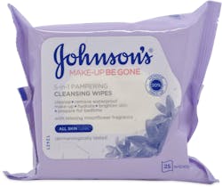Johnson's Face Care Makeup Be Gone Pampering 25 Wipes