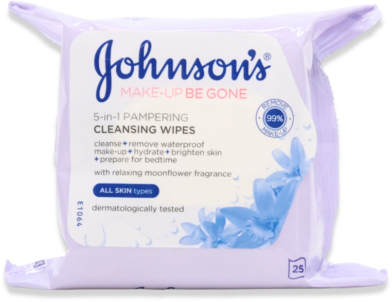 Johnson's Makeup Be Gone 5-in-1 Cleansing Wipes All Skin Types 25 Pack