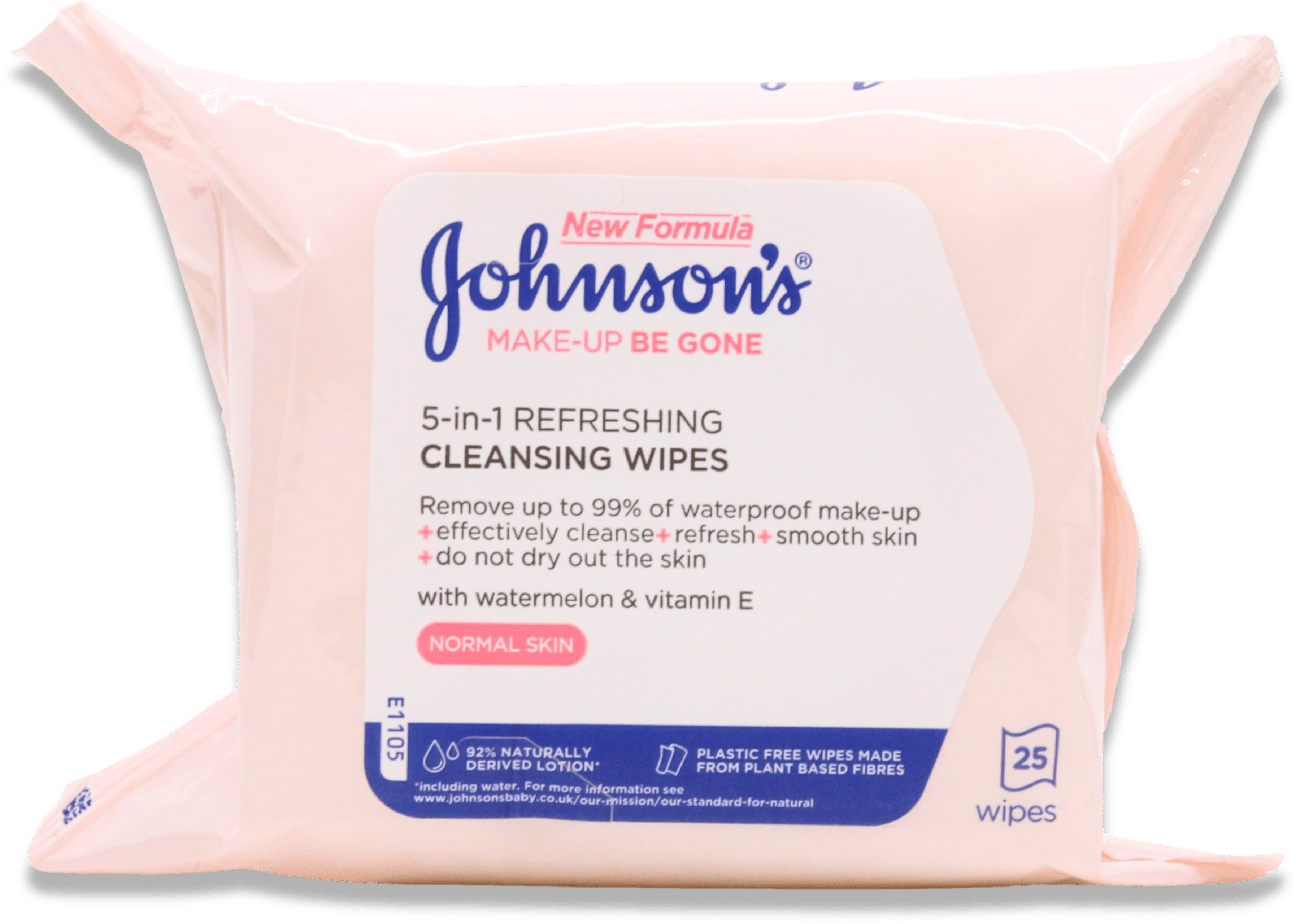 Johnson's Makeup Be Gone 5-in-1 Refreshing Cleansing Wipes 25 Pack