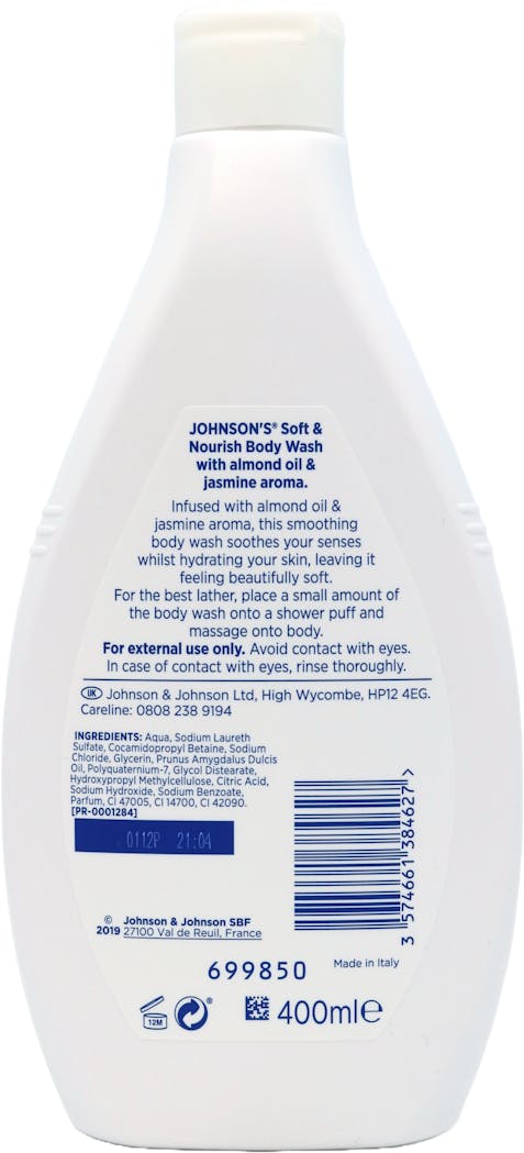 Johnson's Soft & Nourish Body Wash 400ml - 2