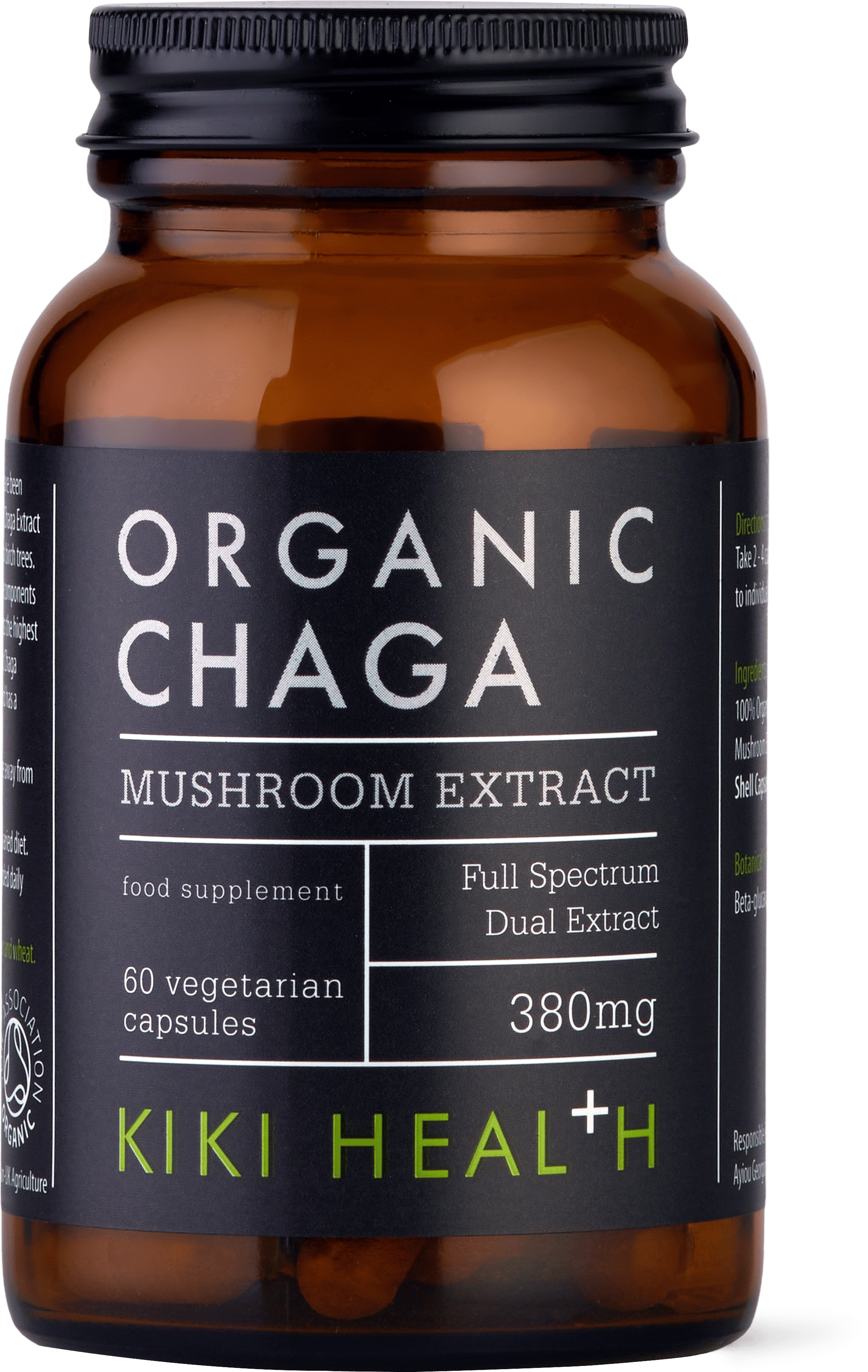 KIKI Health Organic Chaga Extract Mushroom 60 Capsules