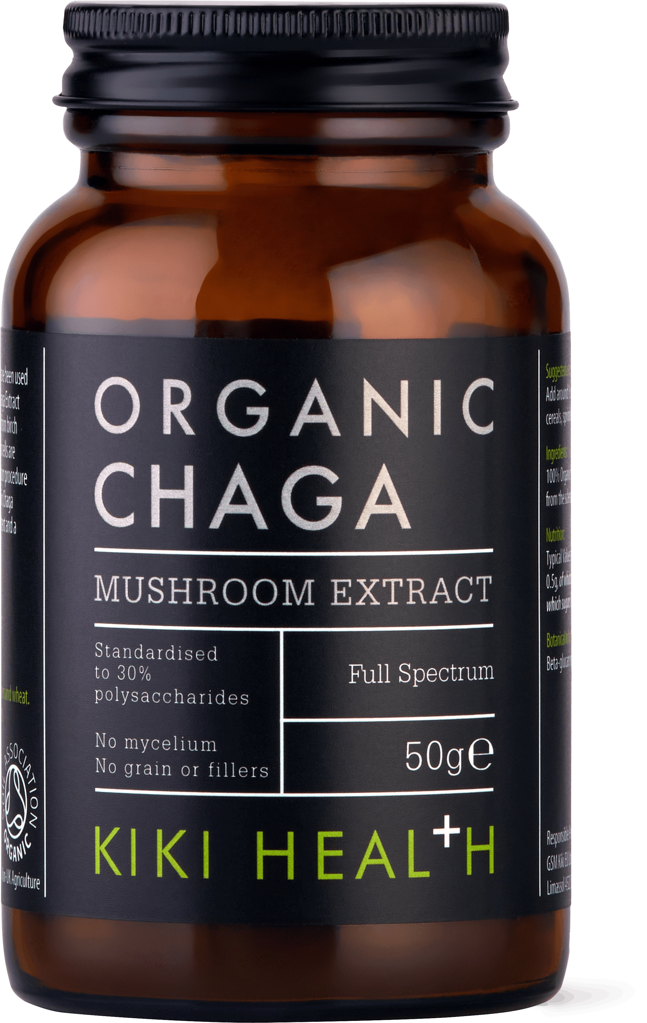 KIKI Health Organic Chaga Extract Mushroom Powder 50g | Medino