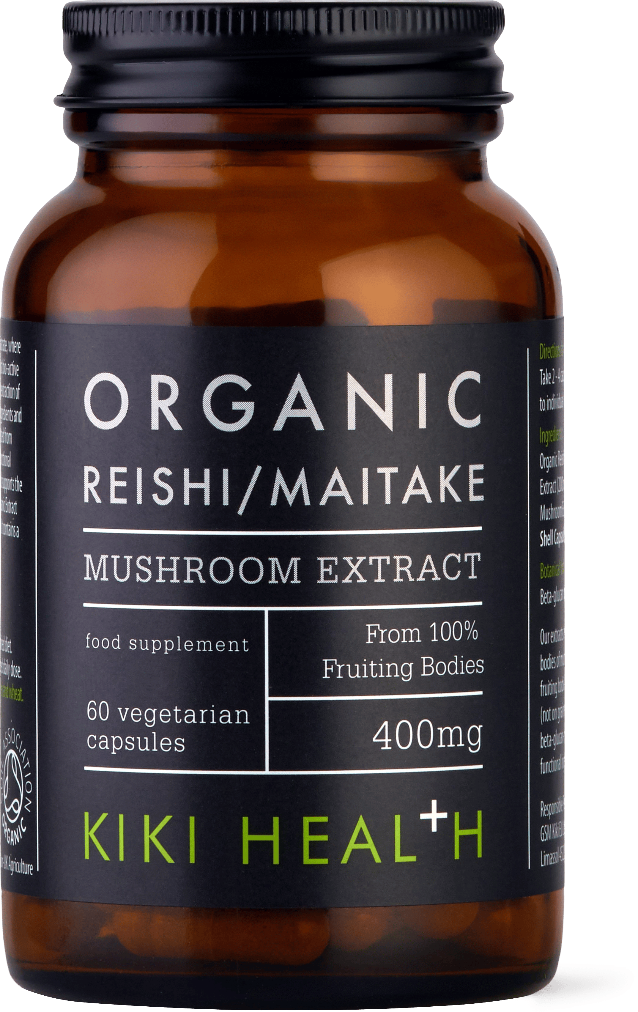 KIKI Health Organic Maitake & Reishi Extract Blend 60 Vegicaps