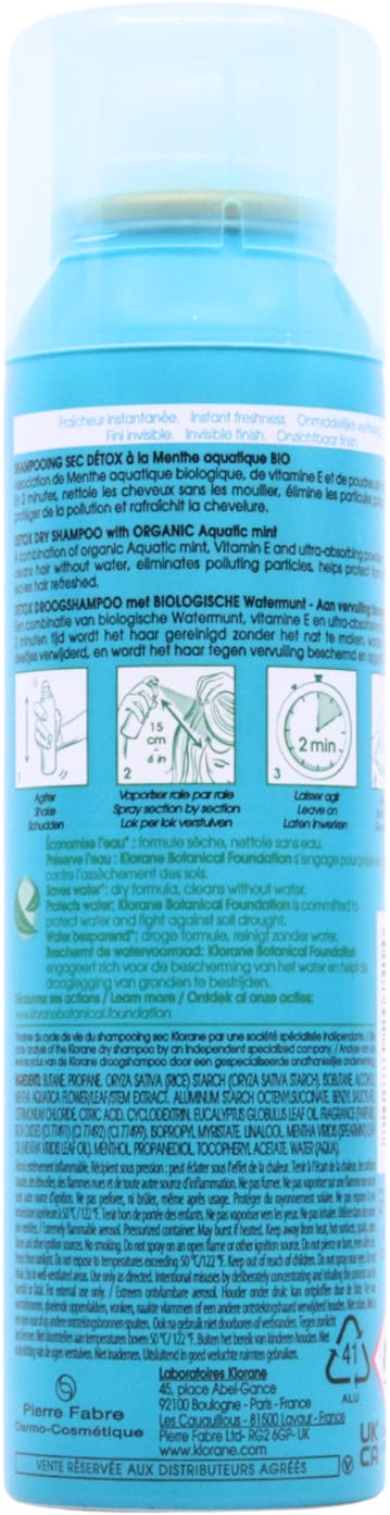Klorane Aquatic Mint Detox Dry Shampoo 150ml - 2