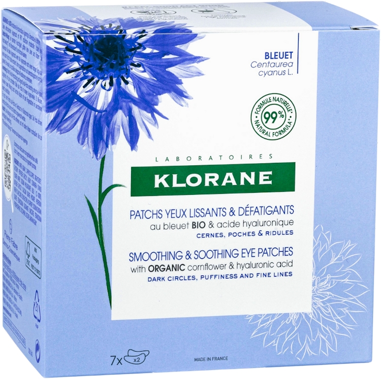 Photos - Facial Mask Klorane Cornflower Soothing Eye Patches x7 