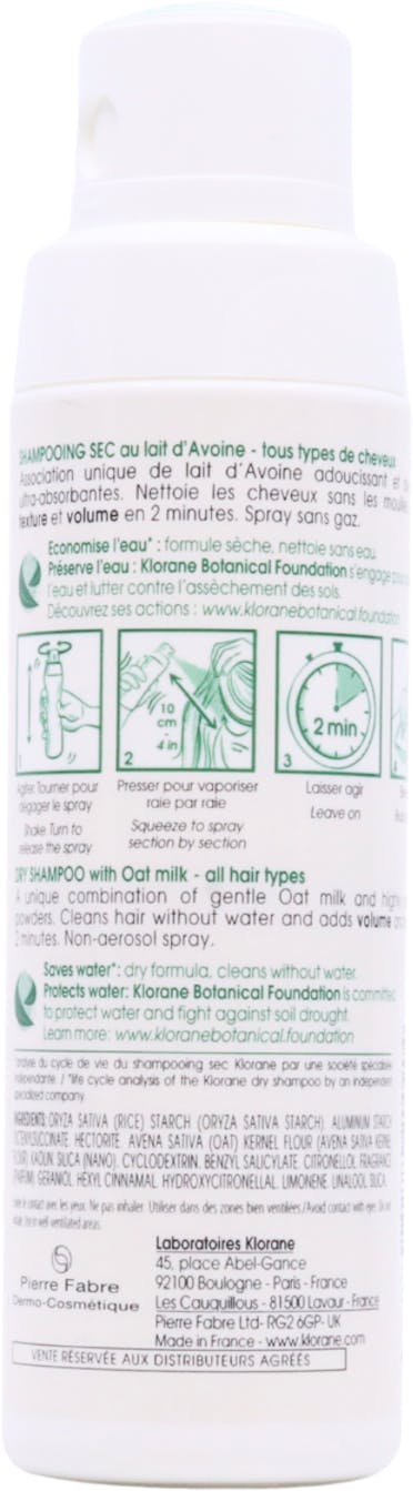 Klorane Non Aerosol Dry Shampoo with Oat Milk 50g - 2