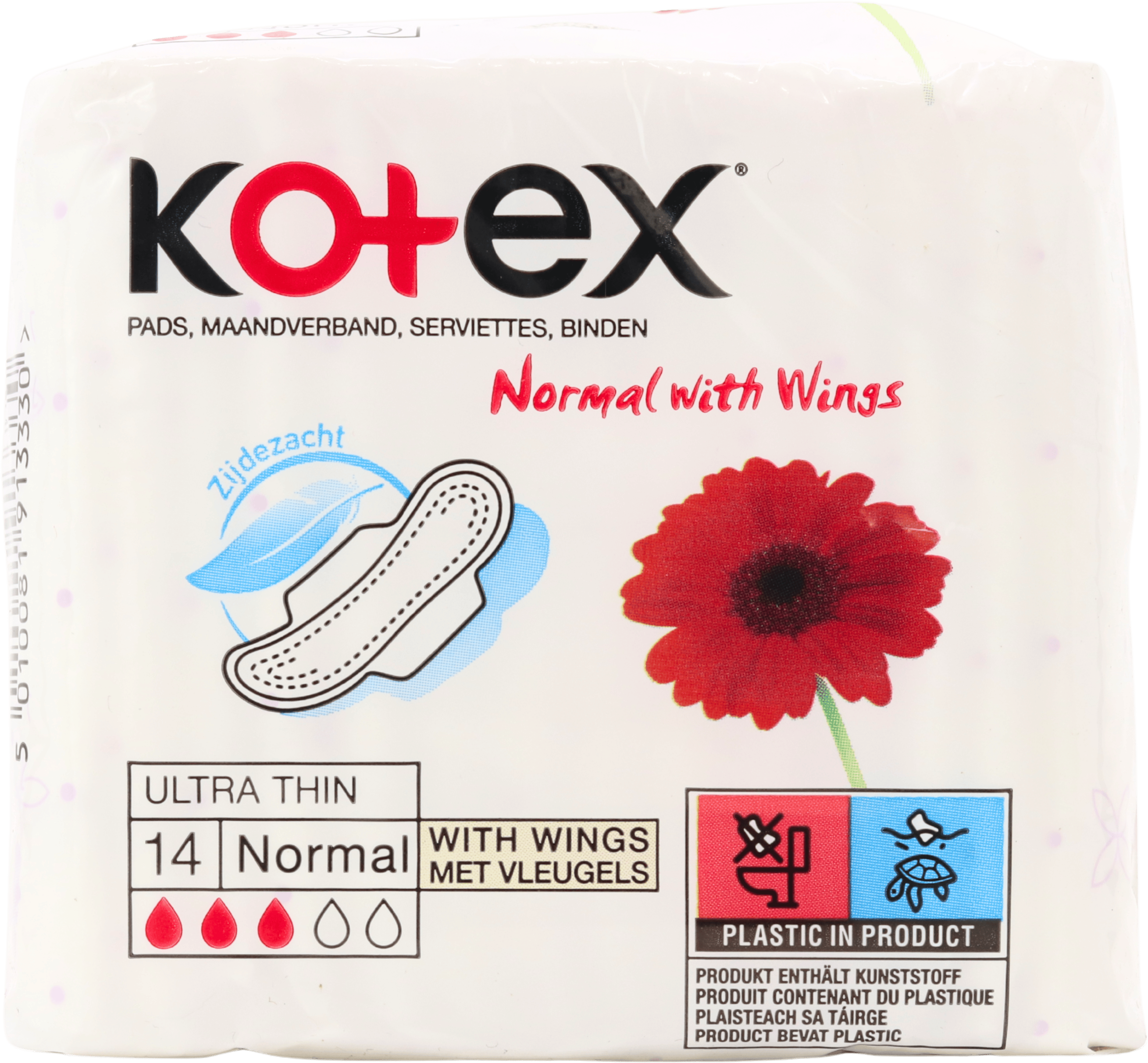 Kotex Ultra Thin Pads Normal with Wings 14 Pack