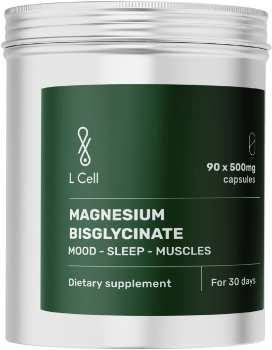 L Cell Magnesium Bisglycinate 90 Capsules