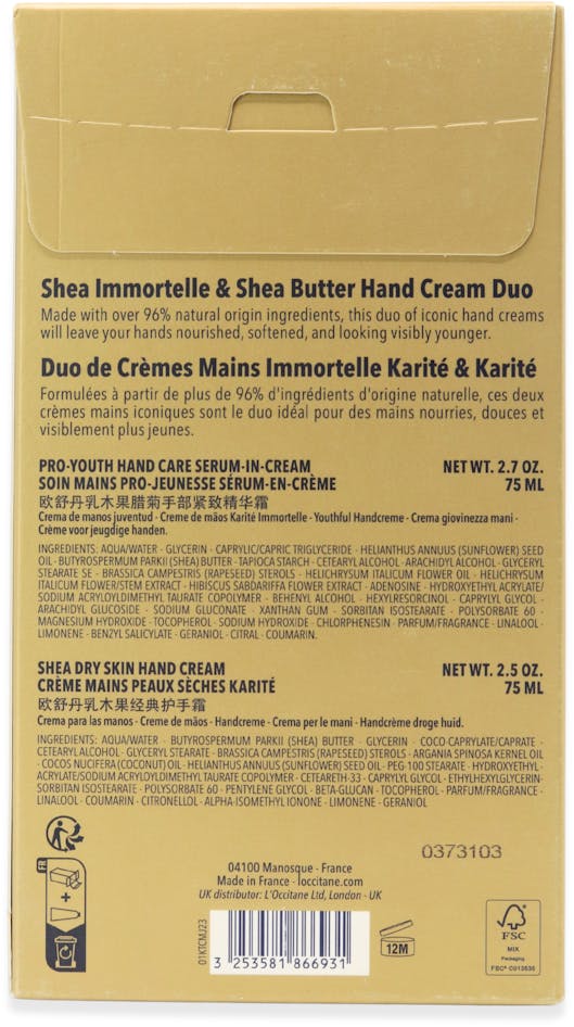 L'Occitane en Provence Travel Exclusive Shea Immortelle & Shea Butter Hand Cream Duo - 2