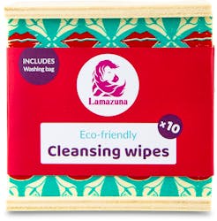 Lamazuna Cleansing Wipes with Wash Bag and Wood Box 10 Pack