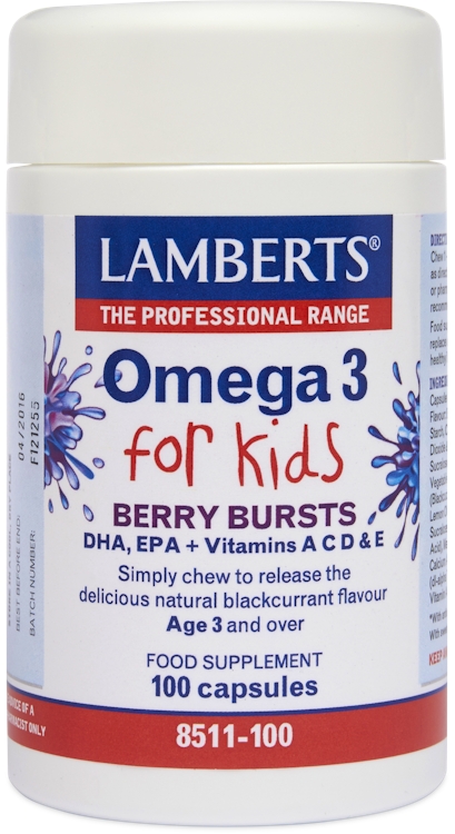 Photos - Vitamins & Minerals Lamberts Berry Bursts Omega 3 for Kids 100 Capsules