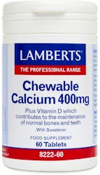 Lamberts Chewable Calcium 400mg (Lemon Flavour, with Vit D) 60 Tablets