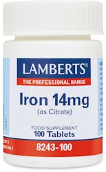 Lamberts Iron 14mg (As Citrate) 100 Tablets