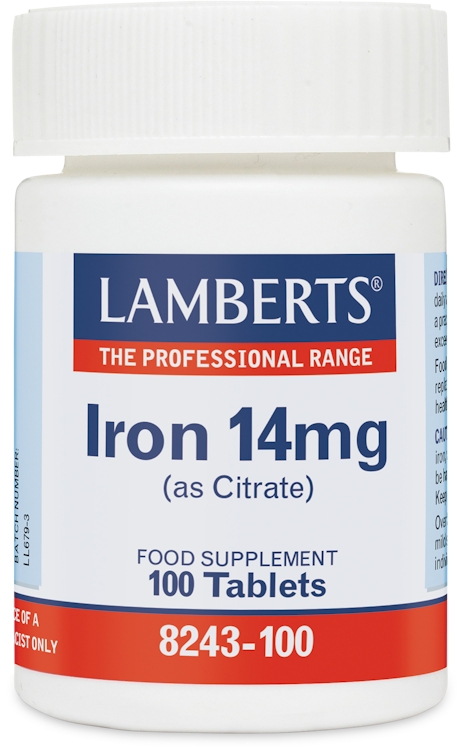 Lamberts Iron 14mg (As Citrate) 100 Tablets