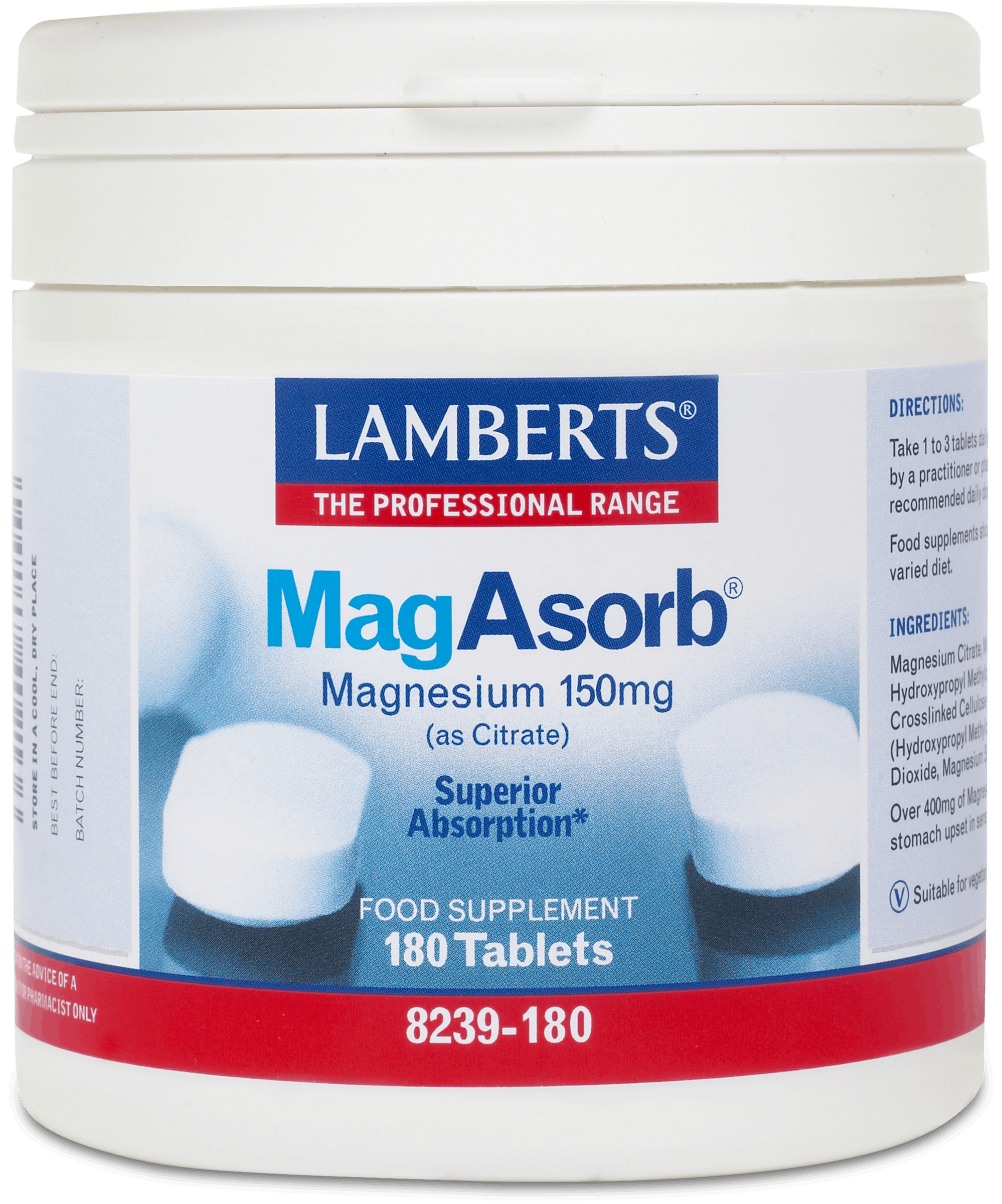 Lamberts MagAsorb Magnesium Powder 375 mg 165 g Powder 