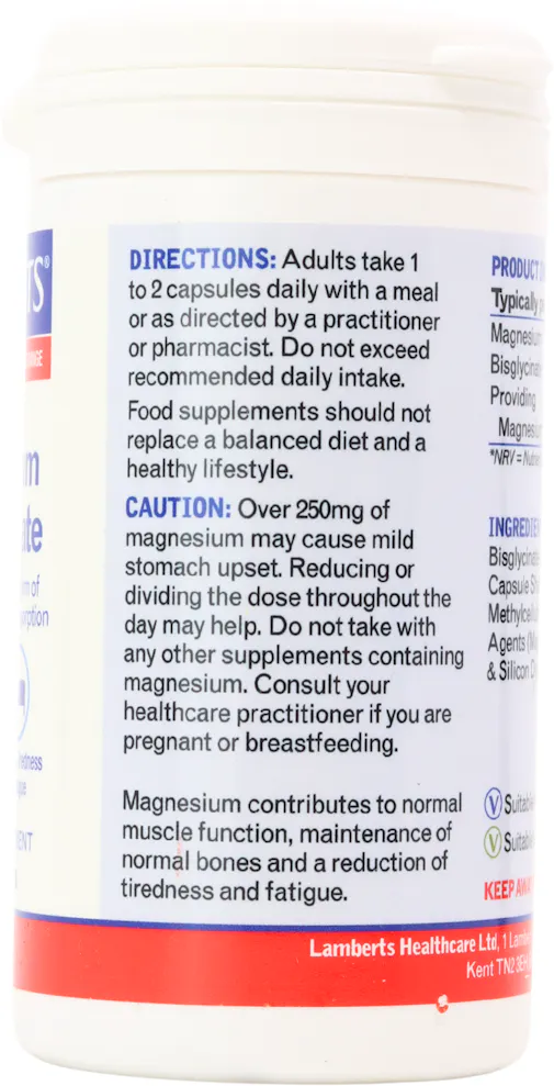 Lamberts Magnesium Bisglycinate 60 Capsules - 2
