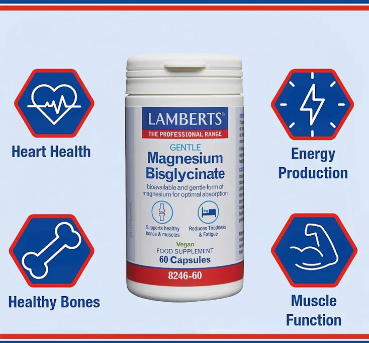 Lamberts Magnesium Bisglycinate 60 Capsules - 4