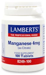 Lamberts Manganese 4mg (As Citrate) 100 Tablets