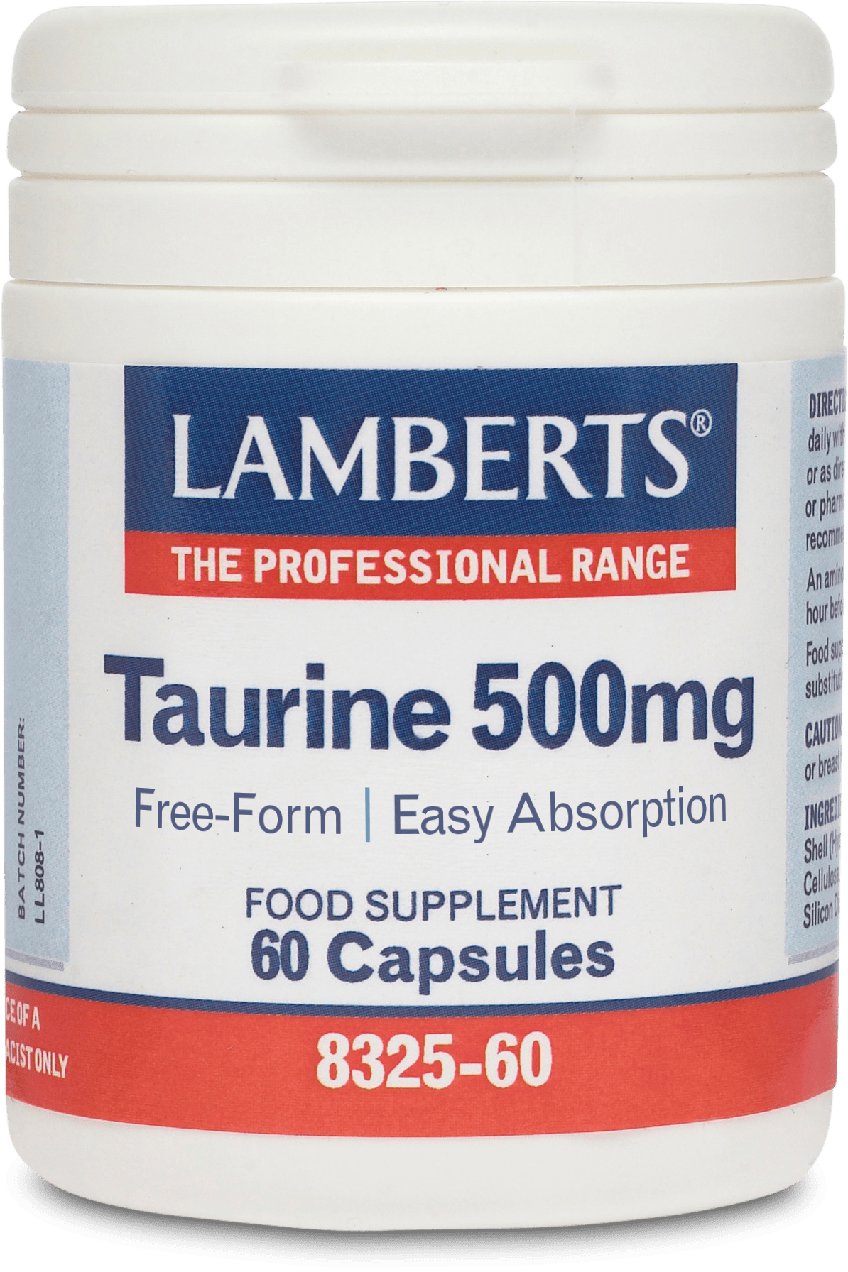 Lamberts Taurine 500mg 60 Capsules