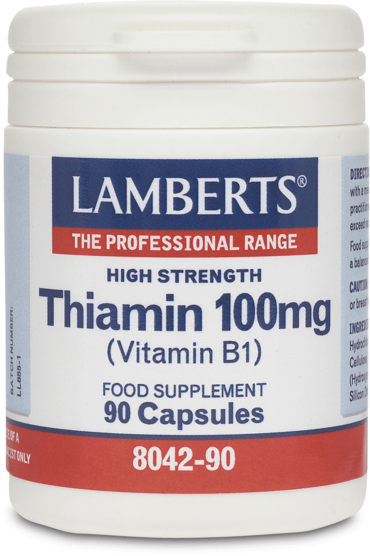 Lamberts Thiamin 100mg 90 Capsules | Medino