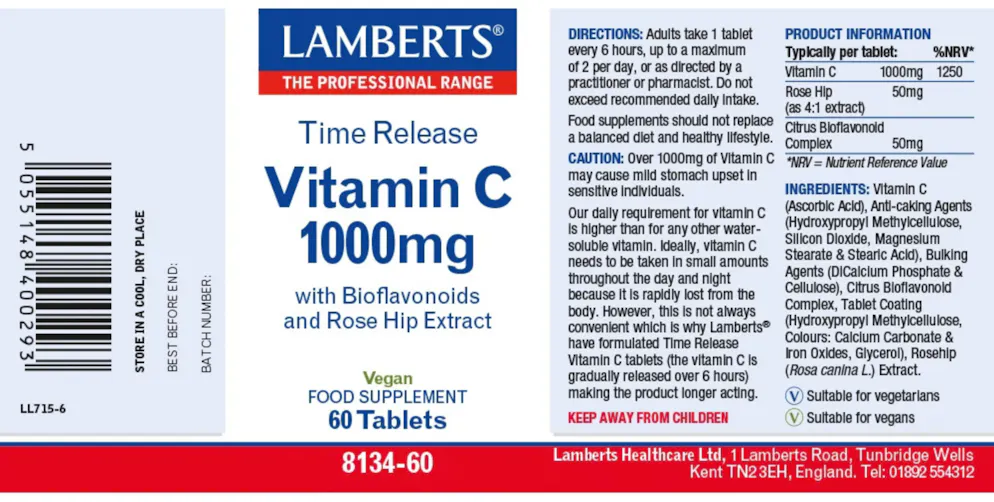 Lamberts Time Release Vitamin C 1000mg 60 Tablets - 2