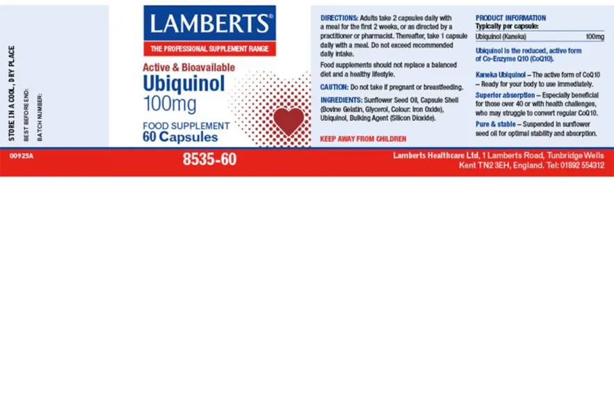 Lamberts Ubiquinol 100mg (Reduced Coq10) 60 Capsules - 2