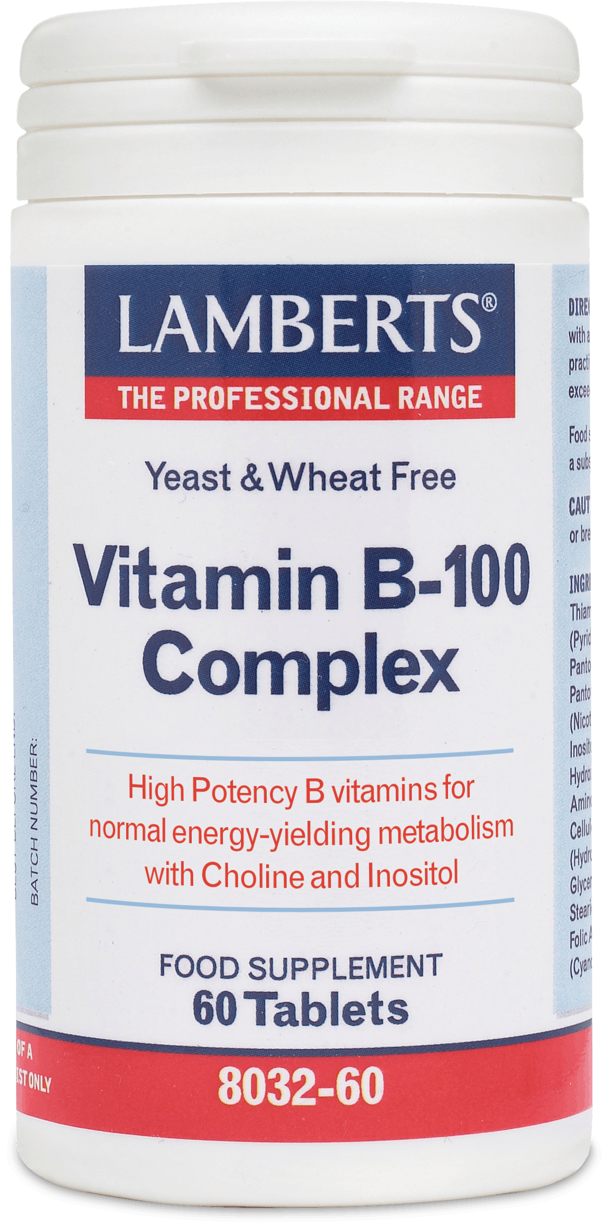 Lamberts Vitamin B-100 Complex 60 Tablets | Medino