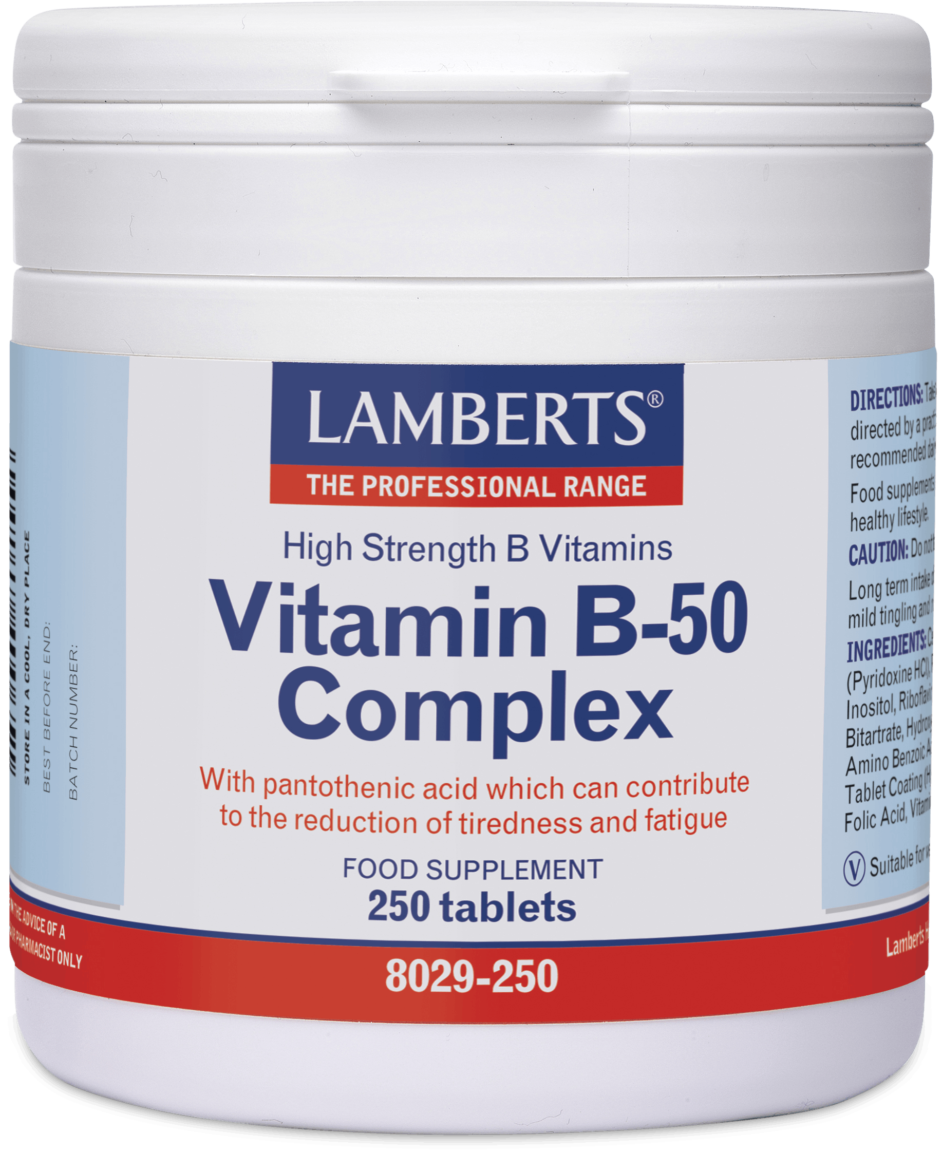 Lamberts Vitamin B-50 Complex 250 Tablets | Medino