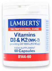 Lamberts Vitamins D3 1000iu and K2 90µg 60 Capsules