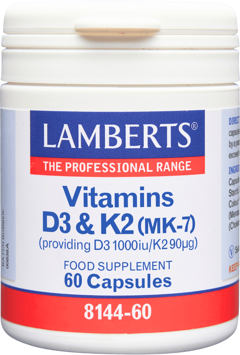 Lamberts Vitamins D3 1000iu & K2 90µg 60 Capsules