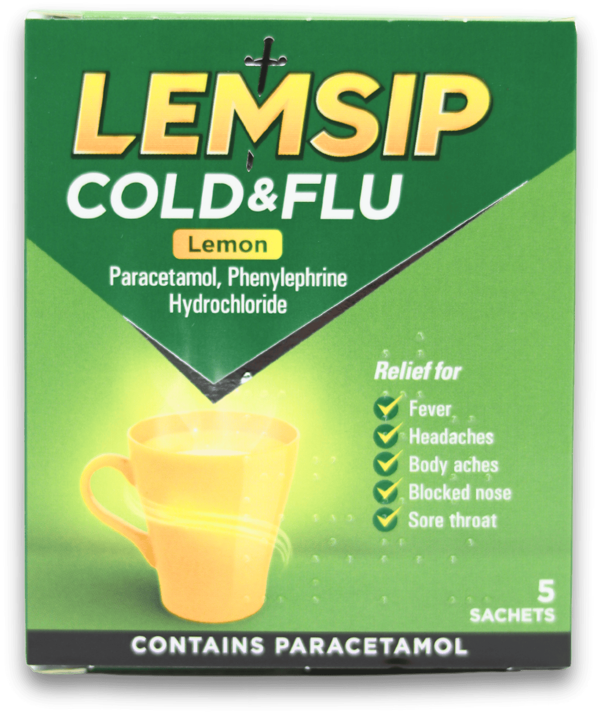 Lemsip Cold & Flu Lemon 5 Sachets