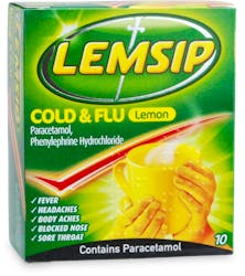 Lemsip Cold & Flu Lemon Sachets 10 Sachets