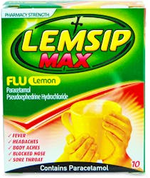 Lemsip Max Flu Lemon Flavour 10 Sachets