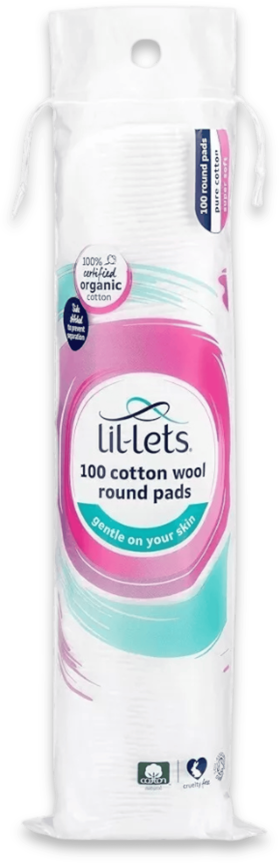 Lil-Lets 100 Cotton Wool Round Pads