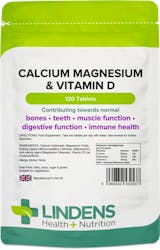 Lindens Health + Nutrition Calcium Magnesium & Vitamin D 120 Tablets