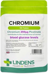 Lindens Health + Nutrition Chromium 200mcg (Picolinate) 100 Tablets