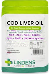Lindens Health + Nutrition Cod Liver Oil 1000mg 90 Capsules