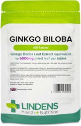Lindens Health + Nutrition Ginkgo Biloba 6000mg 100 Tablets