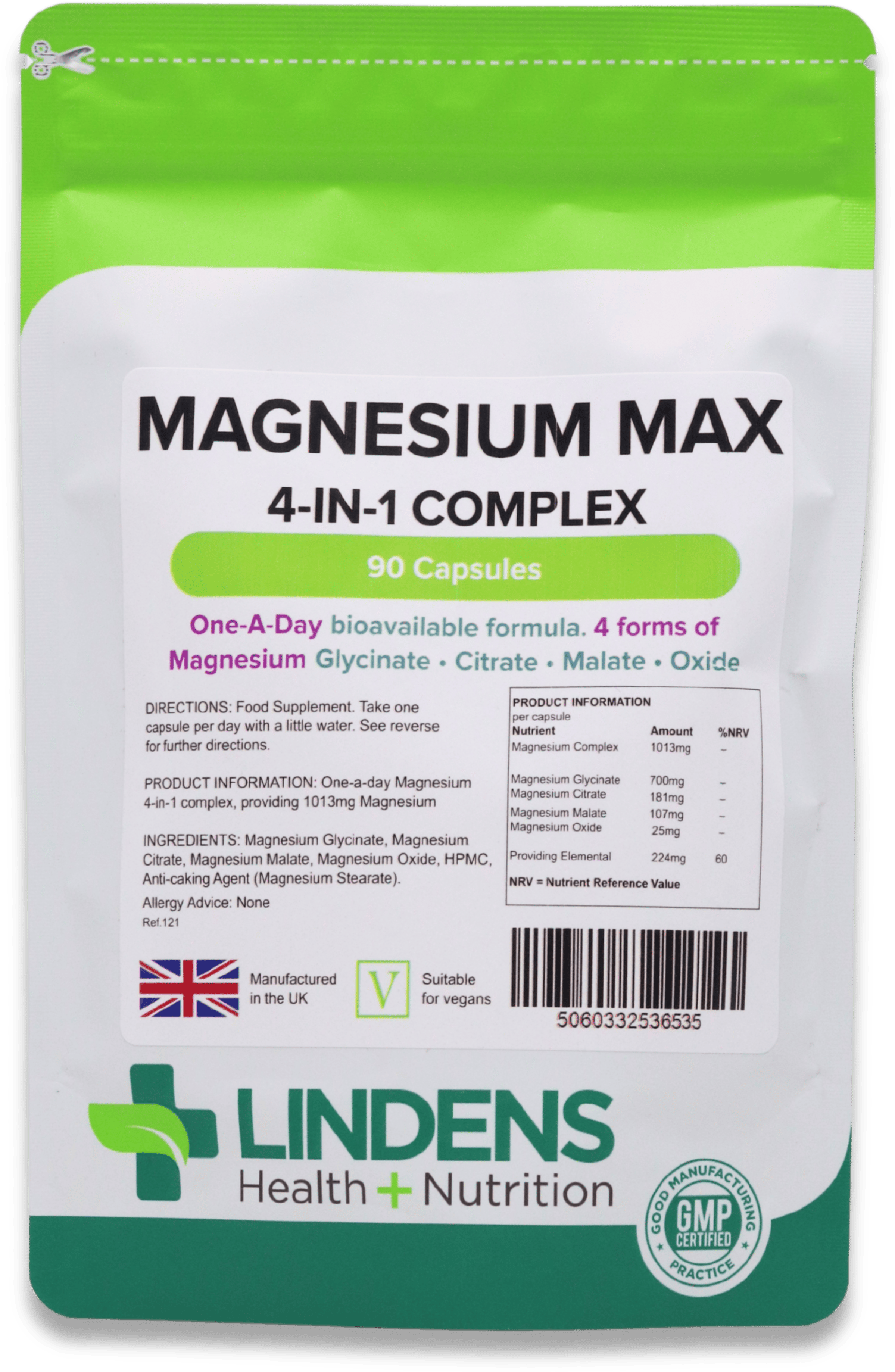 Lindens Magnesium Max 4-in-1 Complex 90 Capsules
