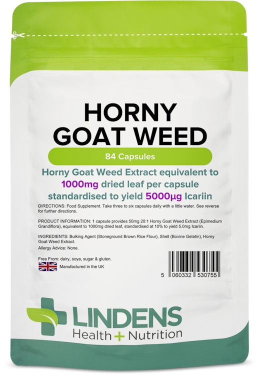 Lindens Health + Nutrition Horny Goat Weed 1000mg 84 Capsules