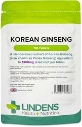 Lindens Health + Nutrition Korean Ginseng 1300mg 100 Tablets