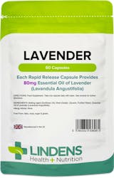 Lindens Health + Nutrition Lavender (Essential Oil) 80mg 60 Capsules