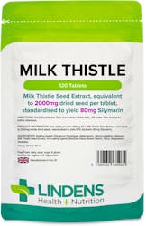 Lindens Health + Nutrition Milk Thistle 100mg (2000mg eq) 120 Tablets