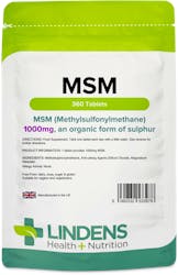 Lindens Health + Nutrition MSM (methylsulfonylmethane) 1000mg 360 Tablets